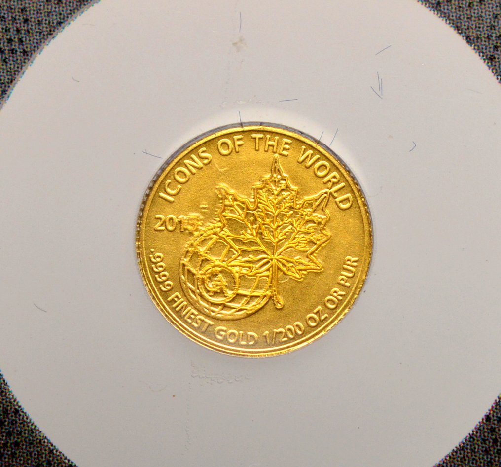 Ruanda e Burundi. 10 Francs 2015 Icons of the World - Maple Leaf - 1/200oz (.999) (Sem preço de reserva) #1.0