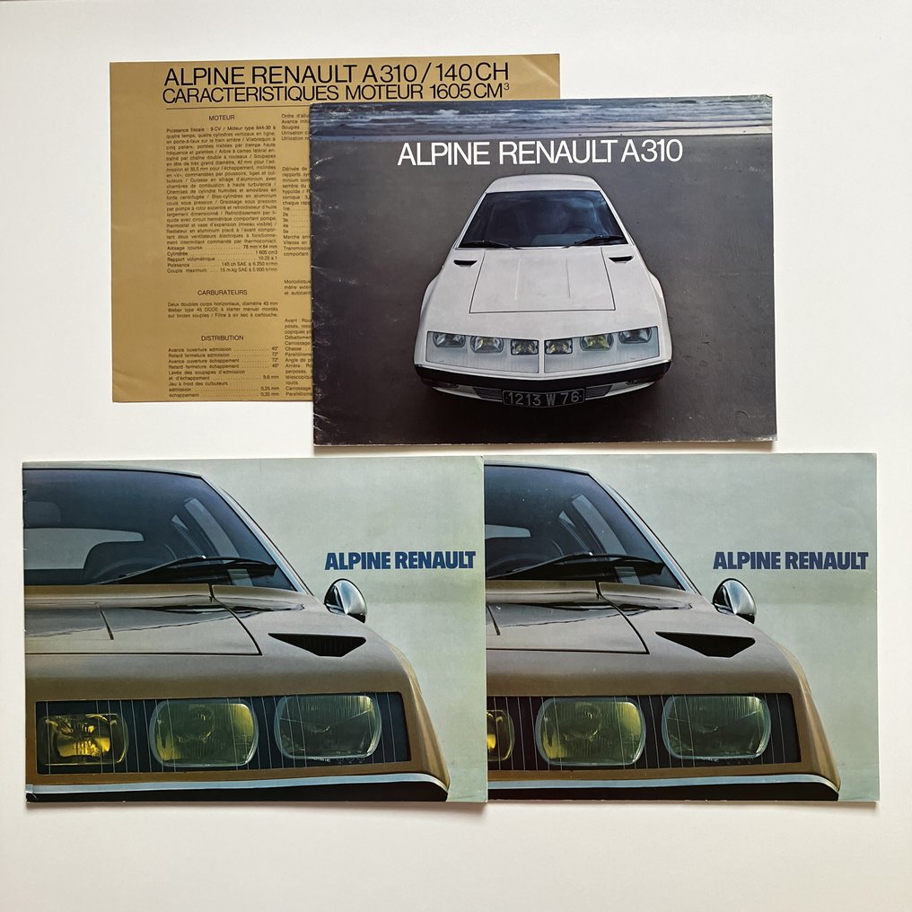 (FR) ALPINE-RENAULT A310 (4 cyl.) brochures - 1972-75 #1.0