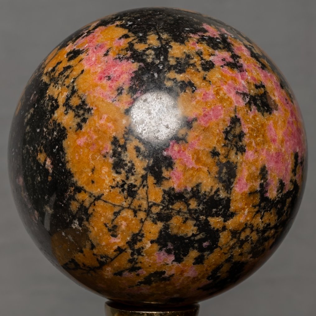 Fine Rhodonite sphere Sphere - Height: 9.87 cm - Width: 9.87 cm- 1780 g #3.2