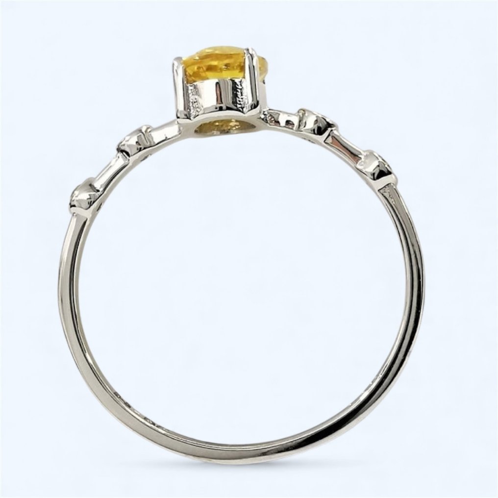 Ring - 14 kt Weißgold -  1.25ct. tw. Saphir - Diamant #1.0