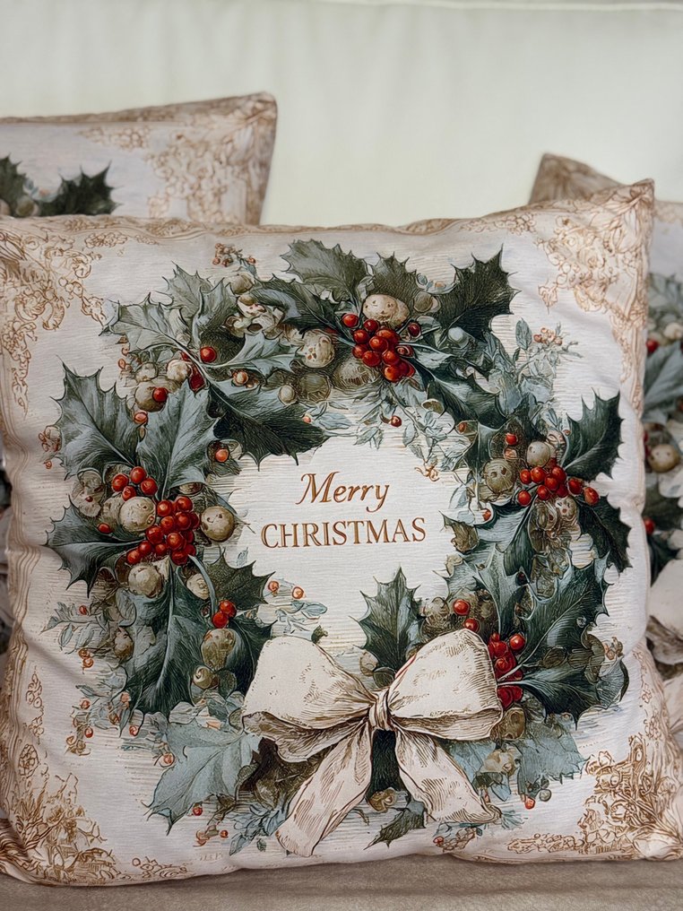 Set cuscini Natalizi per arredamento ghirlanda Merry Xmas - Cuscino #2.1