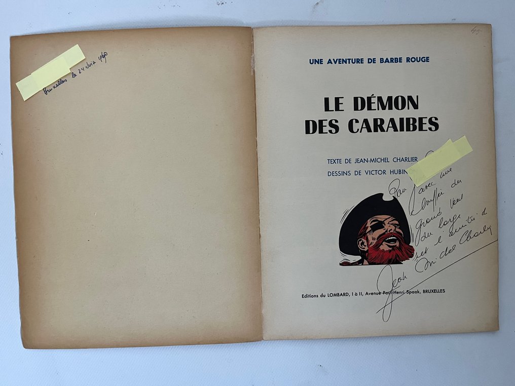 Barbe Rouge T1 - Le Démon des Caraïbes + dédicace manuscrite - B - 1 Album - Πρώτη έκδοση - 1961 #1.0