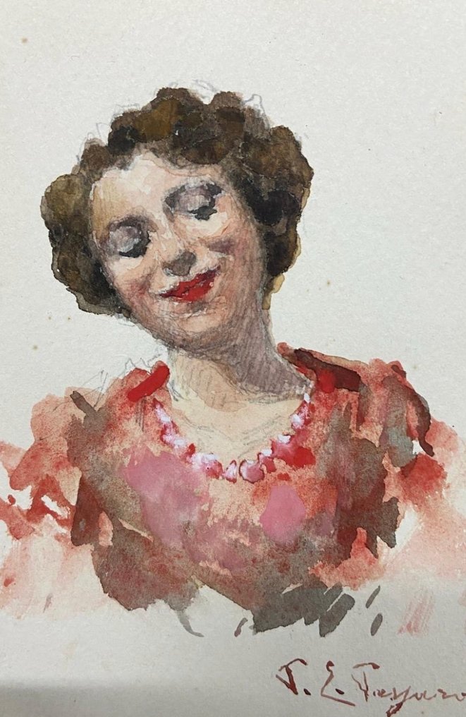 Paolo Emilio Passaro (1878-1956) - Donna che sorride #1.0
