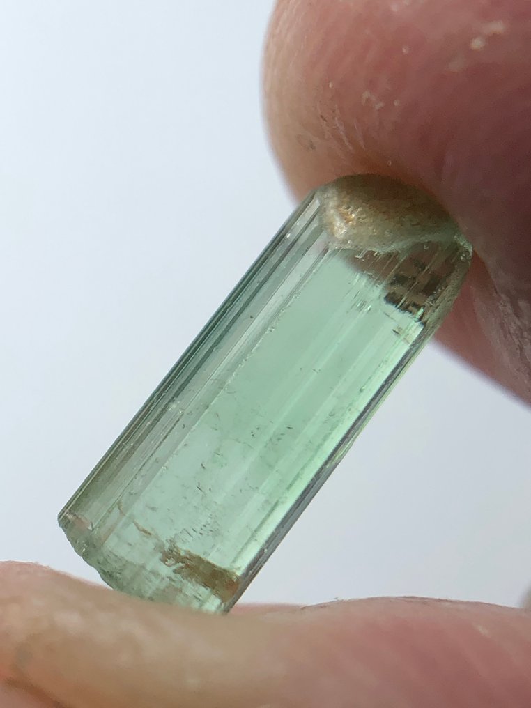 Φυσικοί Τελειωμένοι Πράσινοι Κρύσταλλοι Τουρμαλίνης / Ακατέργαστοι Κρύσταλλοι - Ύψος: 16 mm - Πλάτος: 6 mm- 1.46 g - (1) #1.0