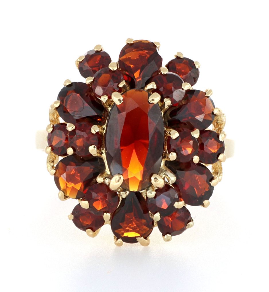 No reserve price - Ring - 18 kt. Yellow gold -  5.00ct. tw. Garnet #1.0