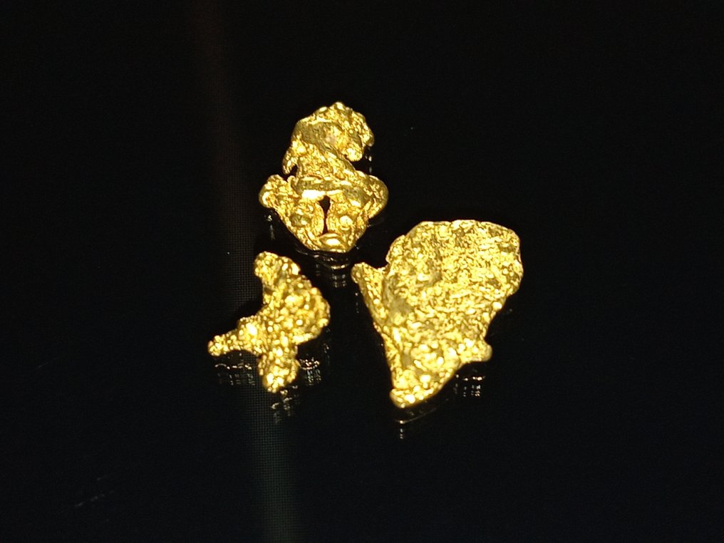 Rare gold nugget - Yukon River banks Nuggets- 0.5 g - (3) #1.0