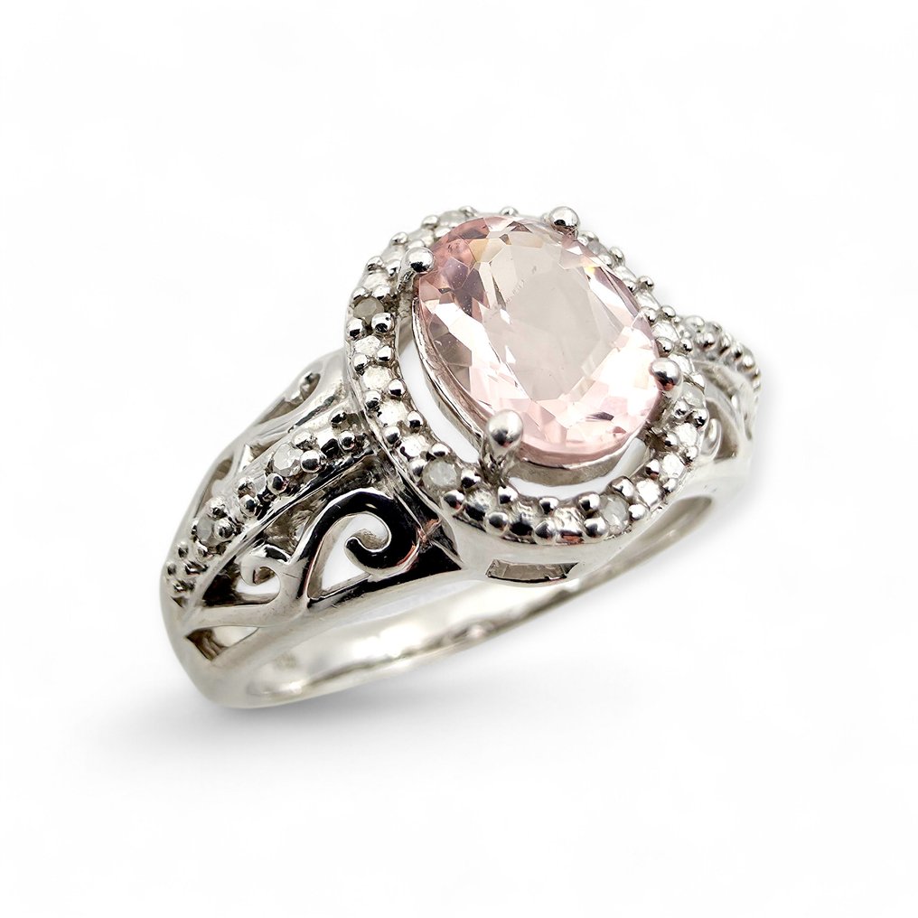 No reserve price - Ring Silver - Diamonds(Certified) #1.0