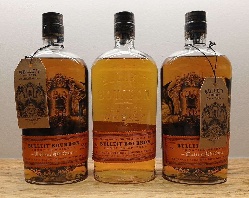 Bulleit Bourbon - Frontier & Frontier Tattoo Edition  - 70cl - 3 bottles #1.0