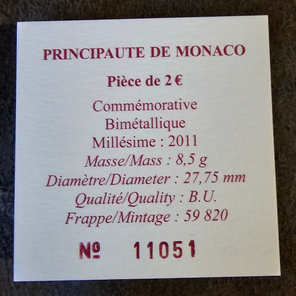 摩納哥. 2 Euro 2011 "Mariage Princier"  (沒有保留價) #4.3