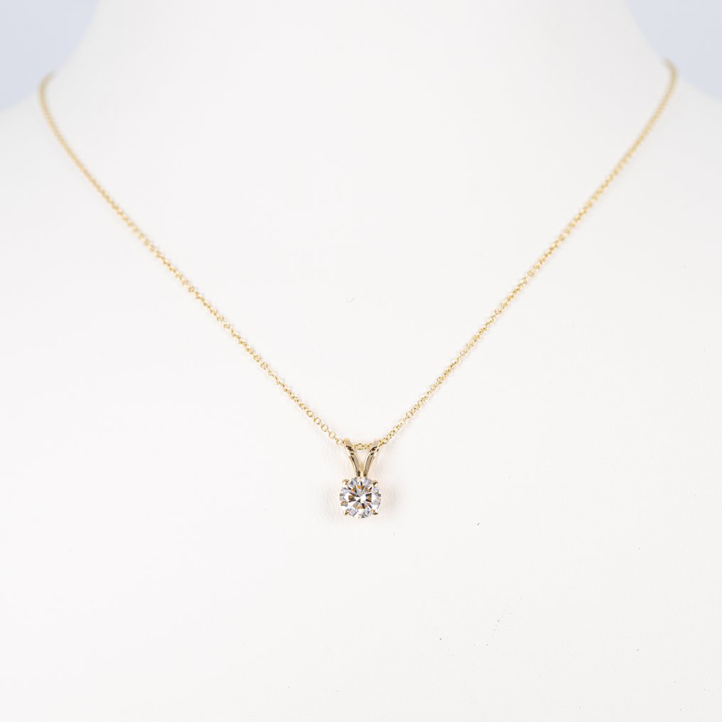 χωρίς τιμή ασφαλείας - Κολιέ με μενταγιόν - 14 καράτια Κίτρινο χρυσό -  0.80ct. tw. Διαμάντι (Φυσικού χρώματος) - ΙΓΙ #3.2