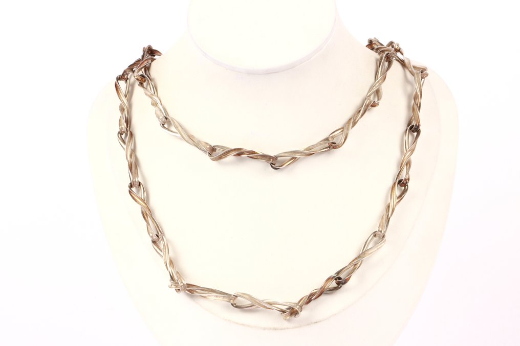 Senza prezzo di riserva - Collana Argento - Vintage twisted links #1.0