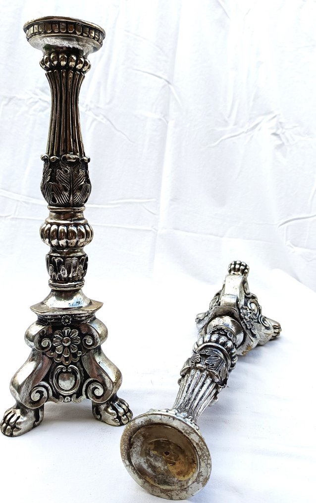 Lysestage (2) - Træ, Sølvbrød #2.1