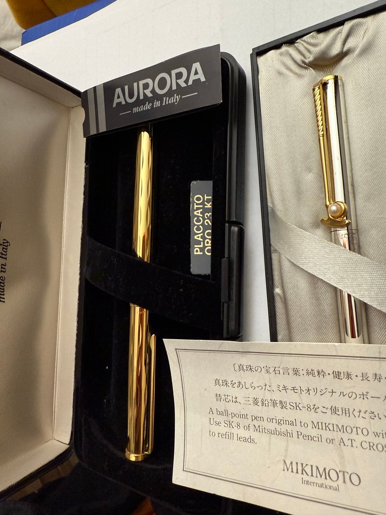 Aurora - Aurora Oro (23 Kts) | Japanese Mikimoto genuine pearl ballpoint pen - Wieczne pióro #1.0
