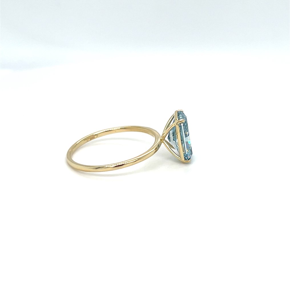沒有保留價 - 戒指 - 14 克拉 黃金 - 2.33ct. tw. 藍色 鉆石 (彩色實驗室培育鑽石) #3.2