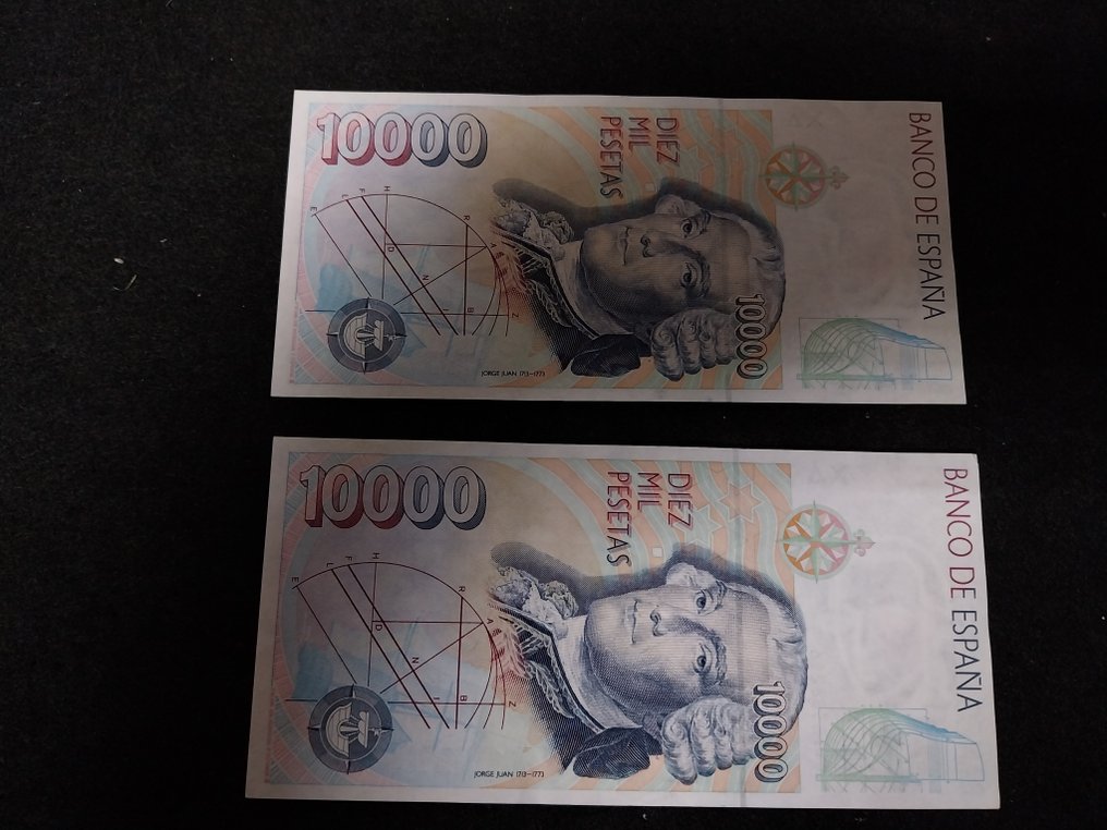 Espanha. - 2 x 10 000 Pesetas - 1992 - Consecutive - Pick 166  (Sem preço de reserva) #1.0
