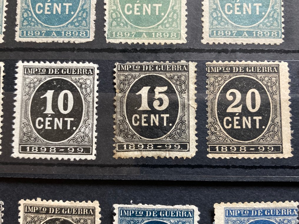 西班牙 1874/1899 - 战争税。多样性、错误与不同的价值。 #4.3
