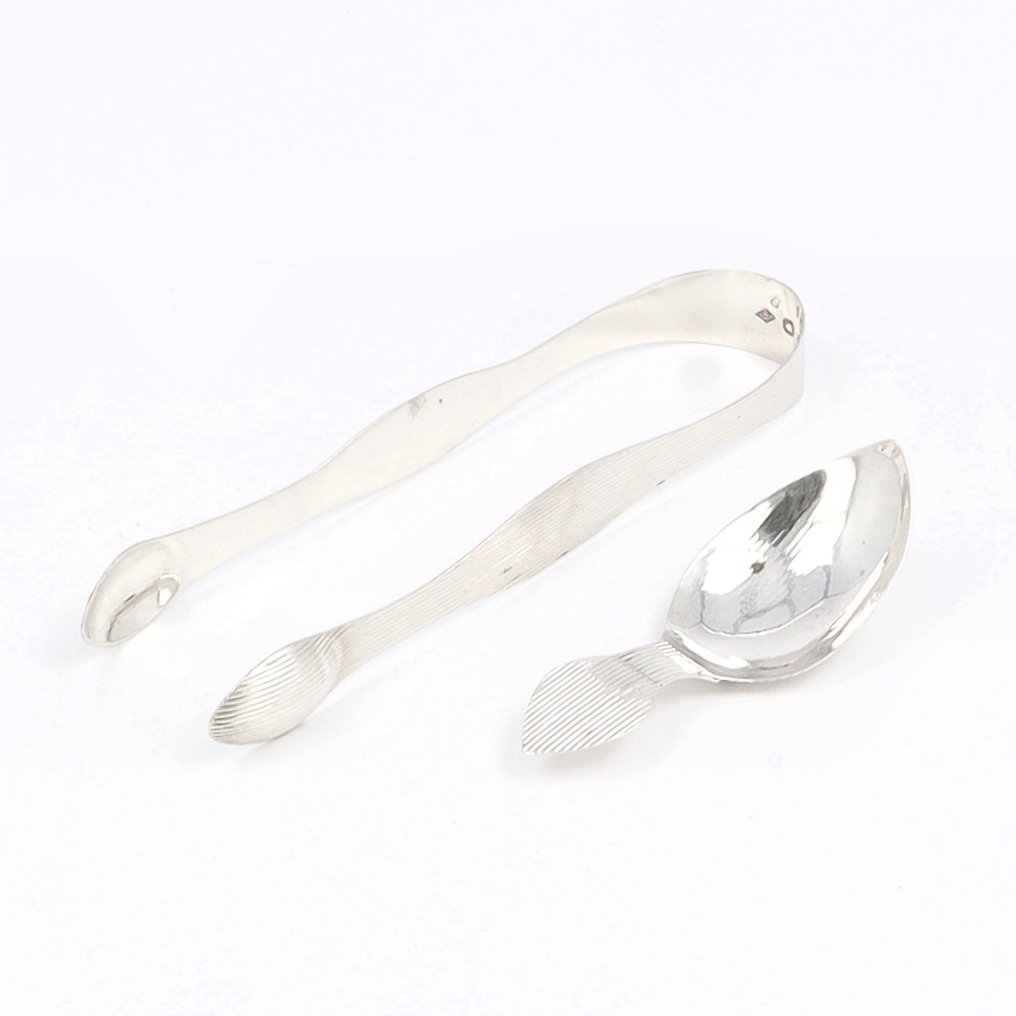 NO RESERVE - Suikerschepje - Clești zahăr cubic (2) - .833 argint - 1800-1850 #1.0