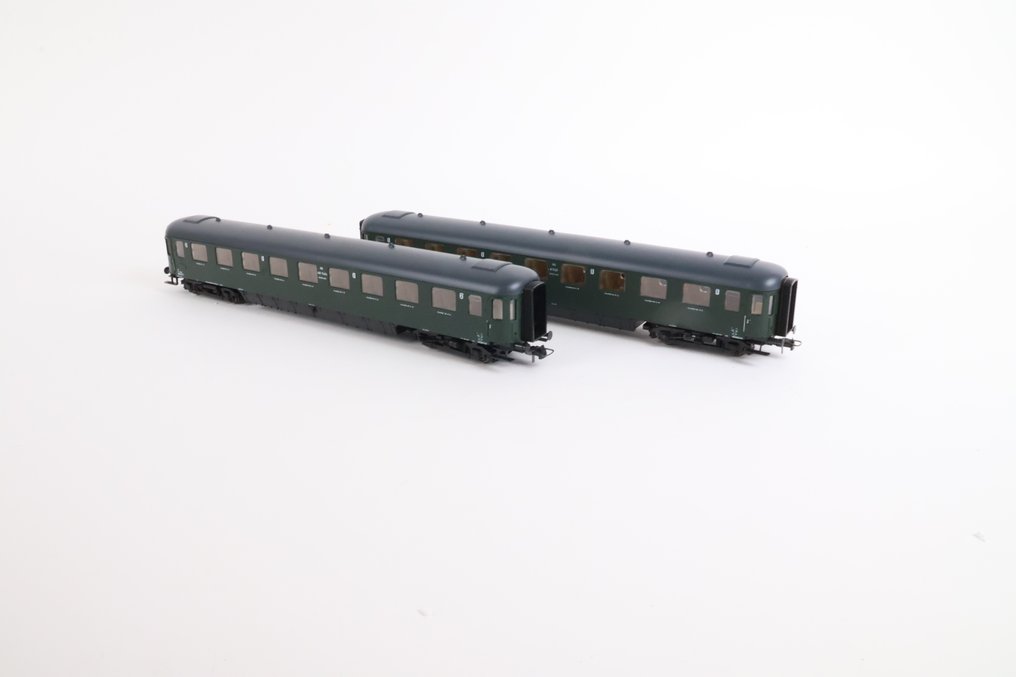 Roco H0 - 44294/44295 - Επιβατικό τρένο μοντελισμού (2) - Σχέδιο D για ιππήλατα οχήματα, σκούρο πράσινο. - NS #2.1