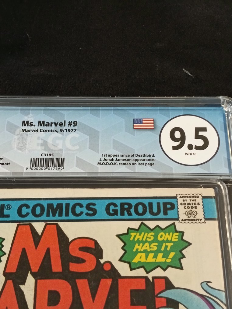 Ms Marvel (Vol. 1) #9 - EGC 9.5 - Call Me Death-Bird! - 1st appearance of Deathbird - 1 Graded comic - First edition - 1977 #1.0