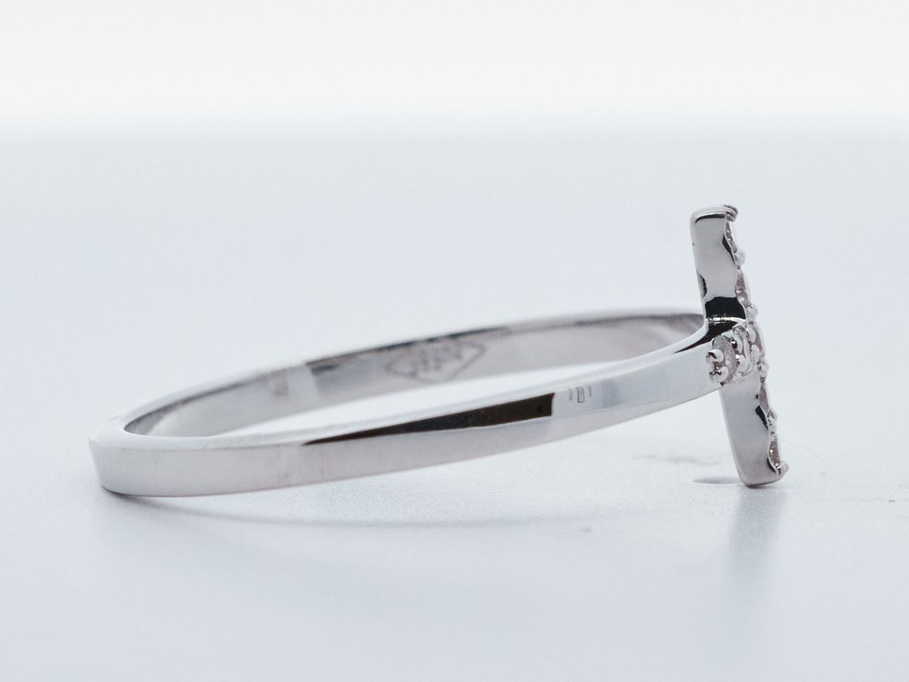 χωρίς τιμή ασφαλείας - Δαχτυλίδι - 14 καράτια Λευκός χρυσός -  0.12ct. tw. Διαμάντι (Φυσικού χρώματος) #2.1