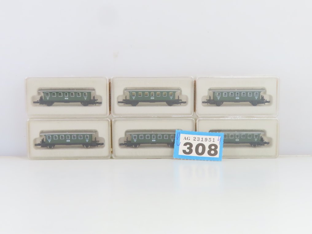 Märklin Z - 8700 - Modelltog passasjervogn (6) - 6x 2-etasjes passasjerskip, 2. klasse, 4051Stg - DB #4.3