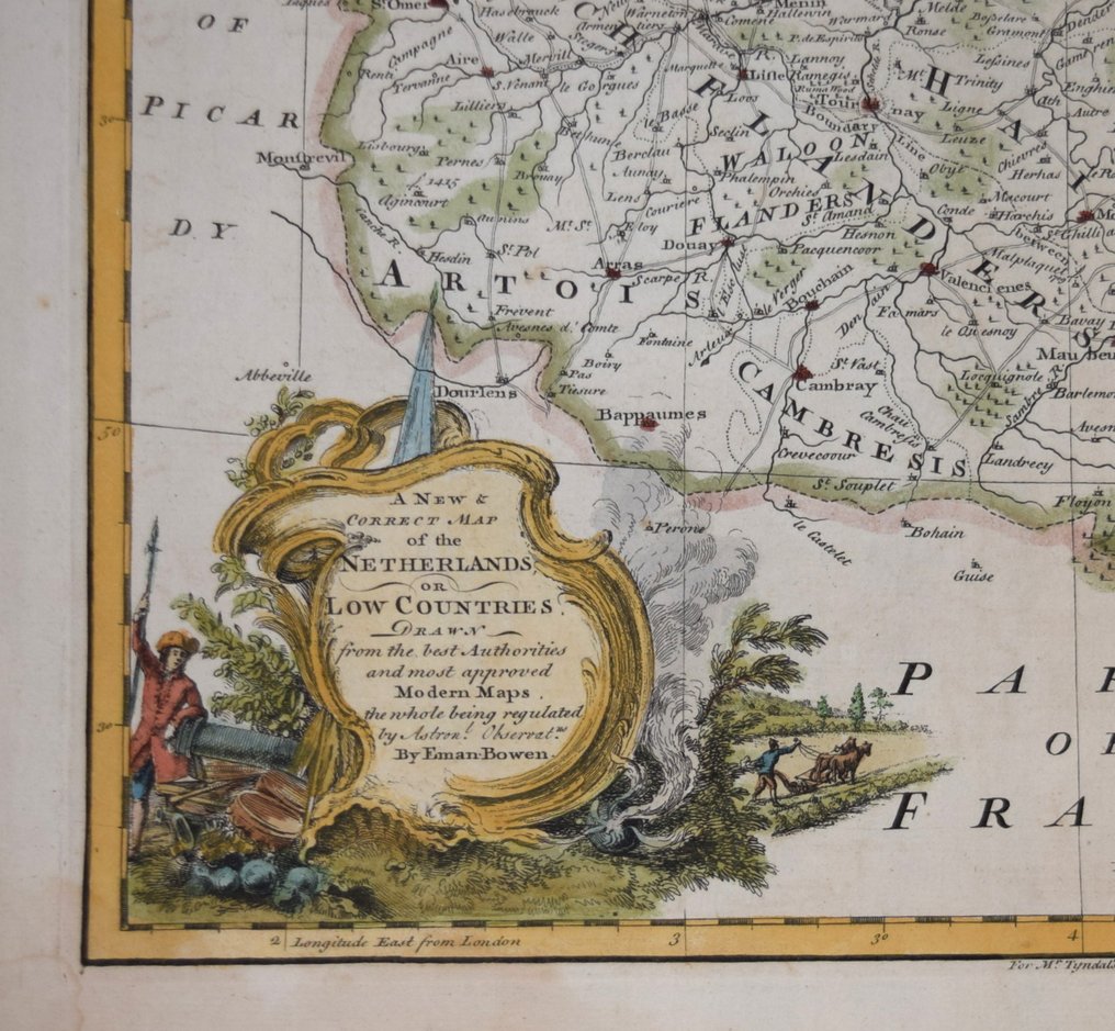 Bélgica - Bélgica; Emanuel Bowen - A NEW & CORRECT MAP OF THE NETHERLANDS OR LOW COUNTRIES BY E. BOWEN - 1721-1750 #1.0