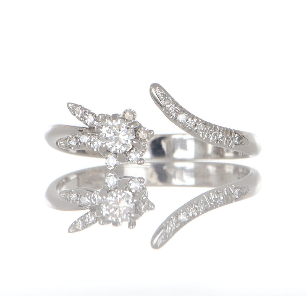 χωρίς τιμή ασφαλείας - Δαχτυλίδι - 18 καράτια Λευκός χρυσός Διαμάντι (Φυσικό)  - Διαμάντι #1.0