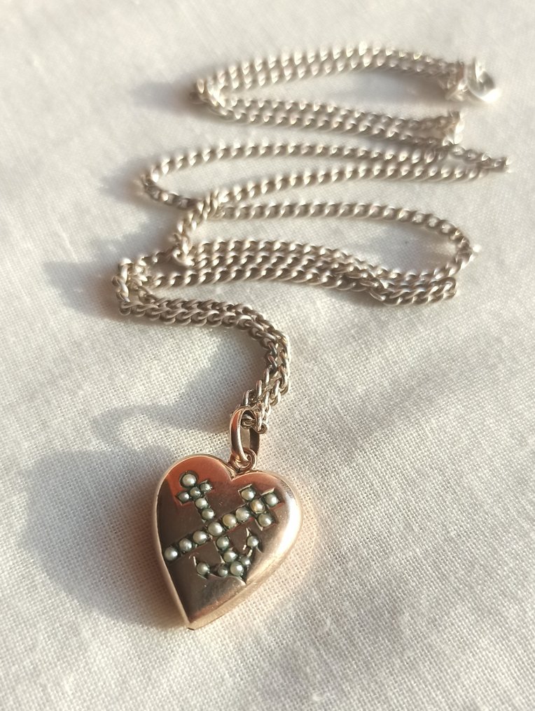 没有保留价 - 吊坠项链 银, 金碧辉煌 - 1920年左右 #4.3