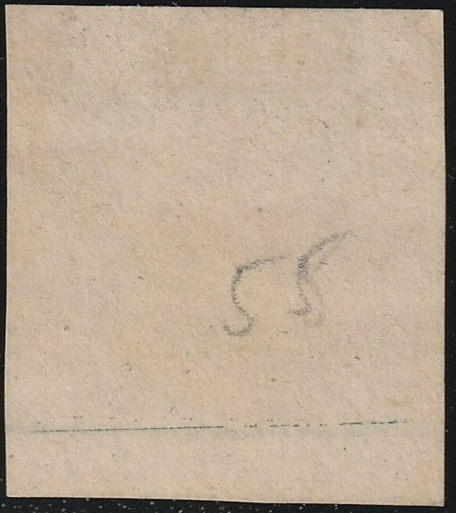 Italian Ancient States - Sicily 1859 - 20 g slate gray, position 55, Sass 13, well margined, Spl. #1.0