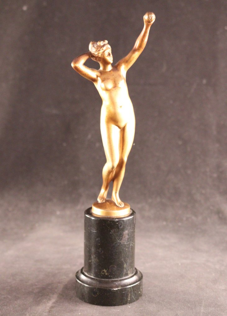 Otto Rasmussen (1845-1912) - Γλυπτό, Klassiek naakt - 25 cm - Μπρούντζος, Μάρμαρο #1.0