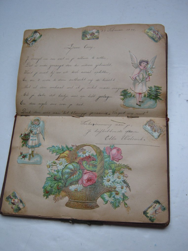 Poësie album - Volledig gevuld, 19e eeuwse litho's - 1908 #1.0