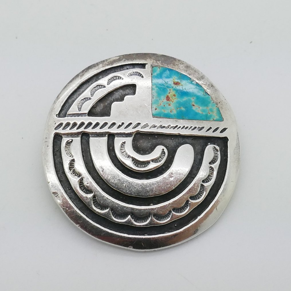 Brooch - turquoise - Navajo  (No reserve price) #1.0