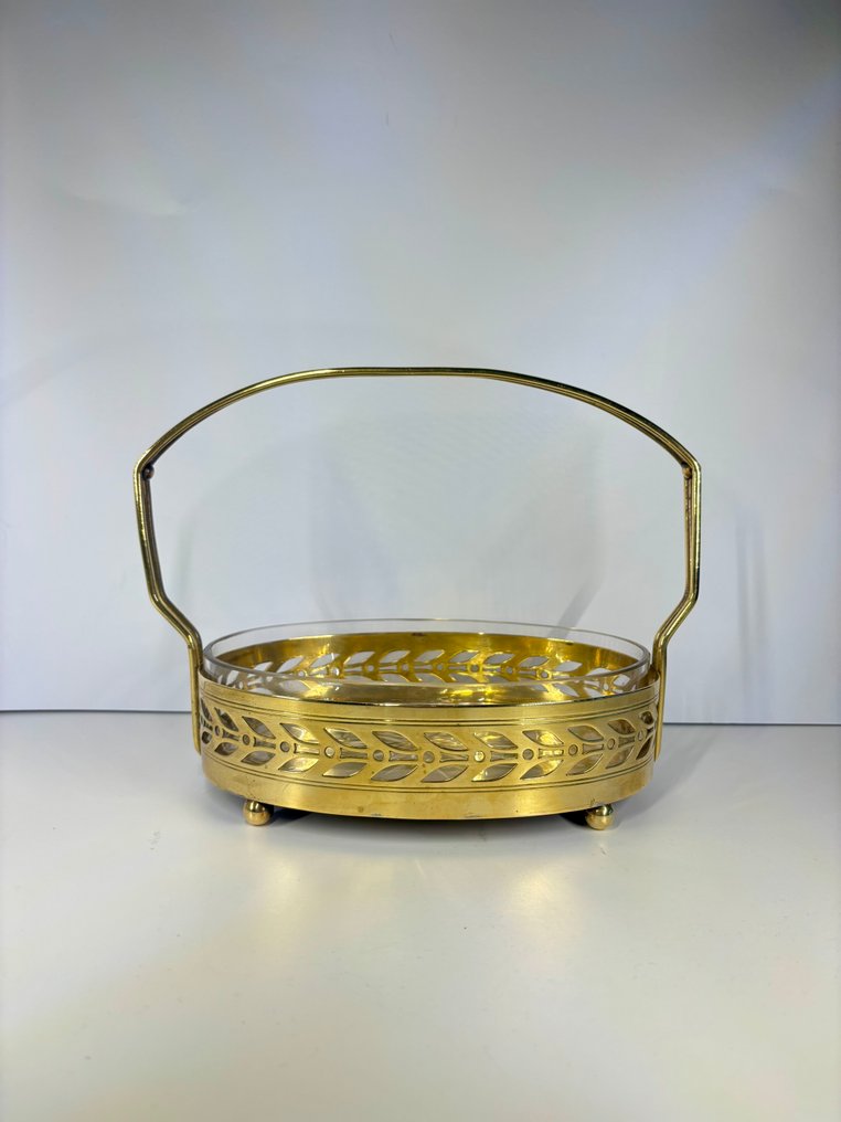 篮子 - 黄铜, 玻璃 - 玻璃餐篮 #1.0