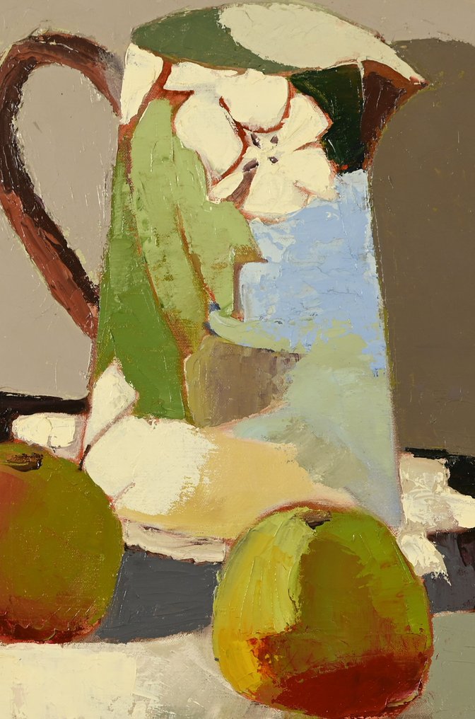 Yves Offret (1946 - 2004) - Pichet, pommes fond gris #4.3