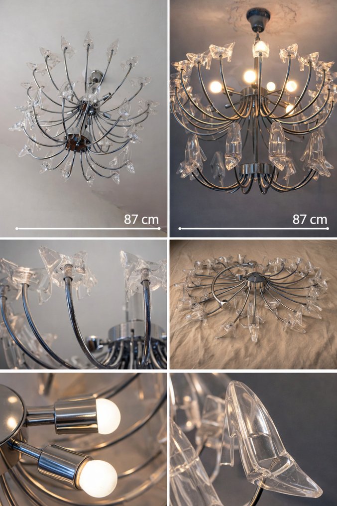 枝形吊灯 - 镀铬 - Lustre Spoutnik 复古 #4.3