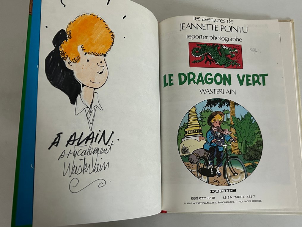 Jeannette Pointu T7 - Le Dragon vert + dédicace couleur - C - 1 Album - Utánnyomás - 1987 #4.3
