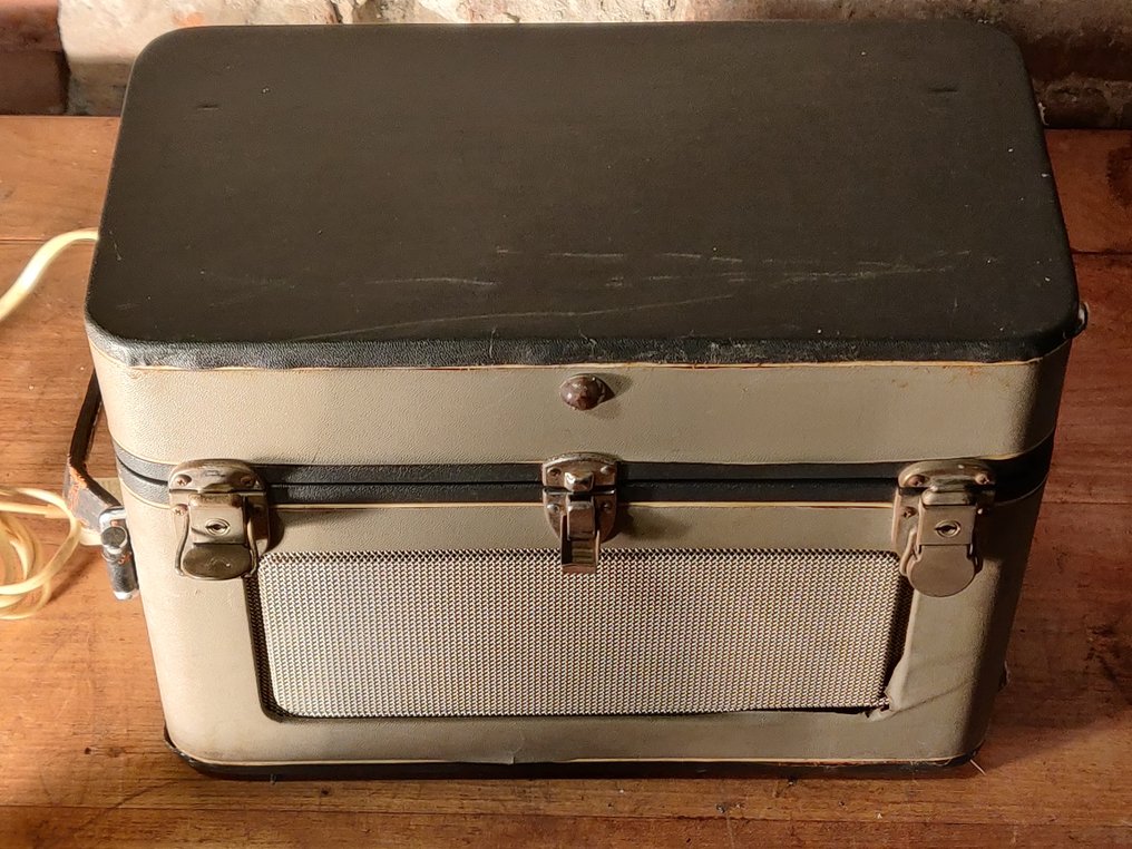 Philips - draagbare bandrecorder (reel-to-reel) in koffer + microfoon + 2 spoelen – getest & werkend Bærbar båndoptager #1.0