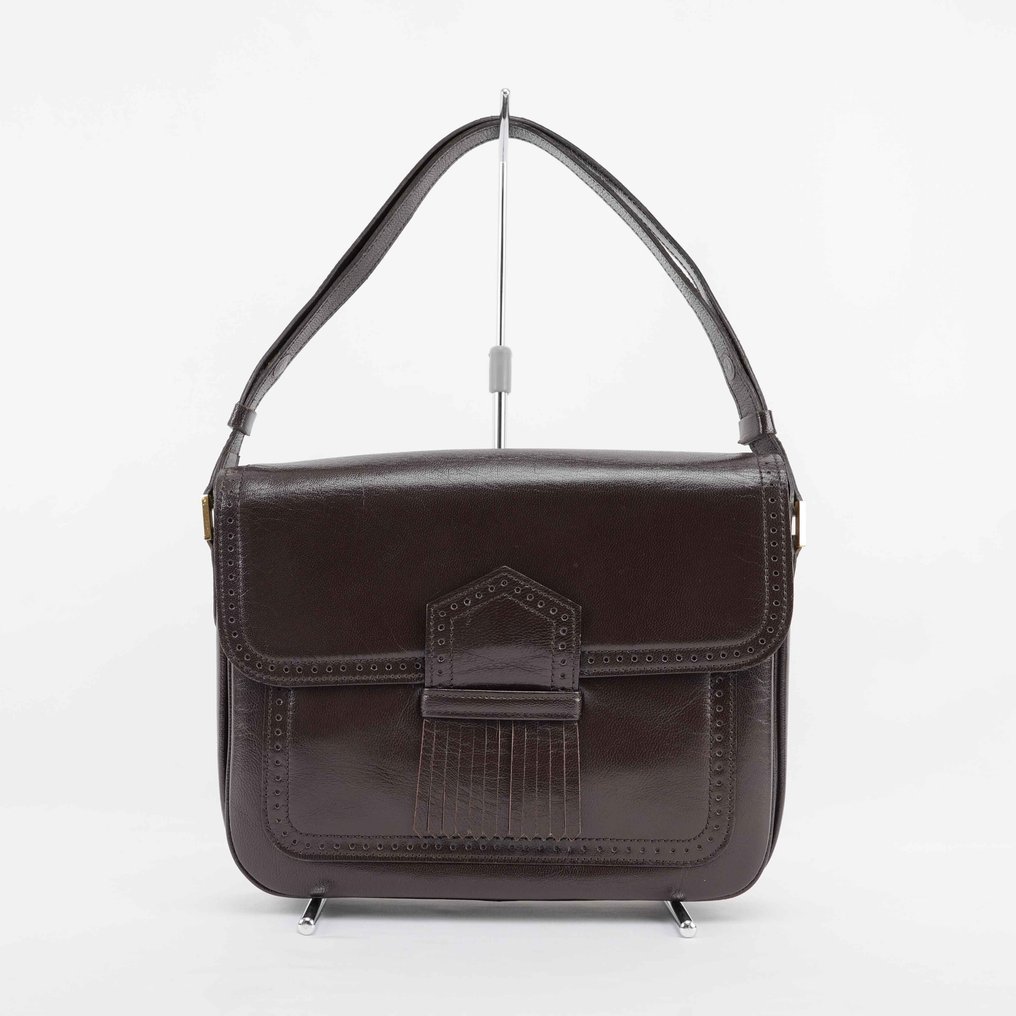 Yves Saint Laurent - Yves Saint Laurent Vintage Leather Shoulder Bag – Dark Brown Calfskin - Kézitáska #1.0