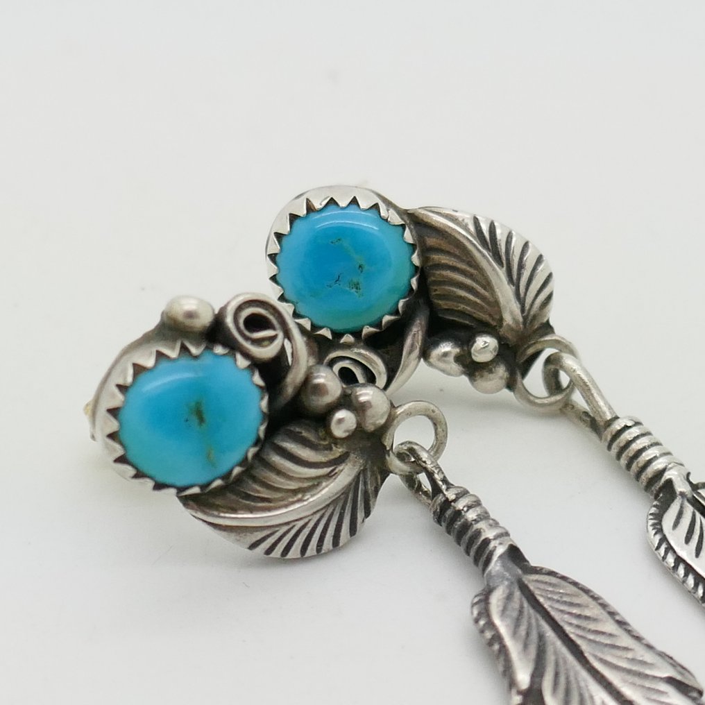 Cester Charley - Brincos com turquesa - Navajo - Estados Unidos  (Sem preço de reserva) #1.0