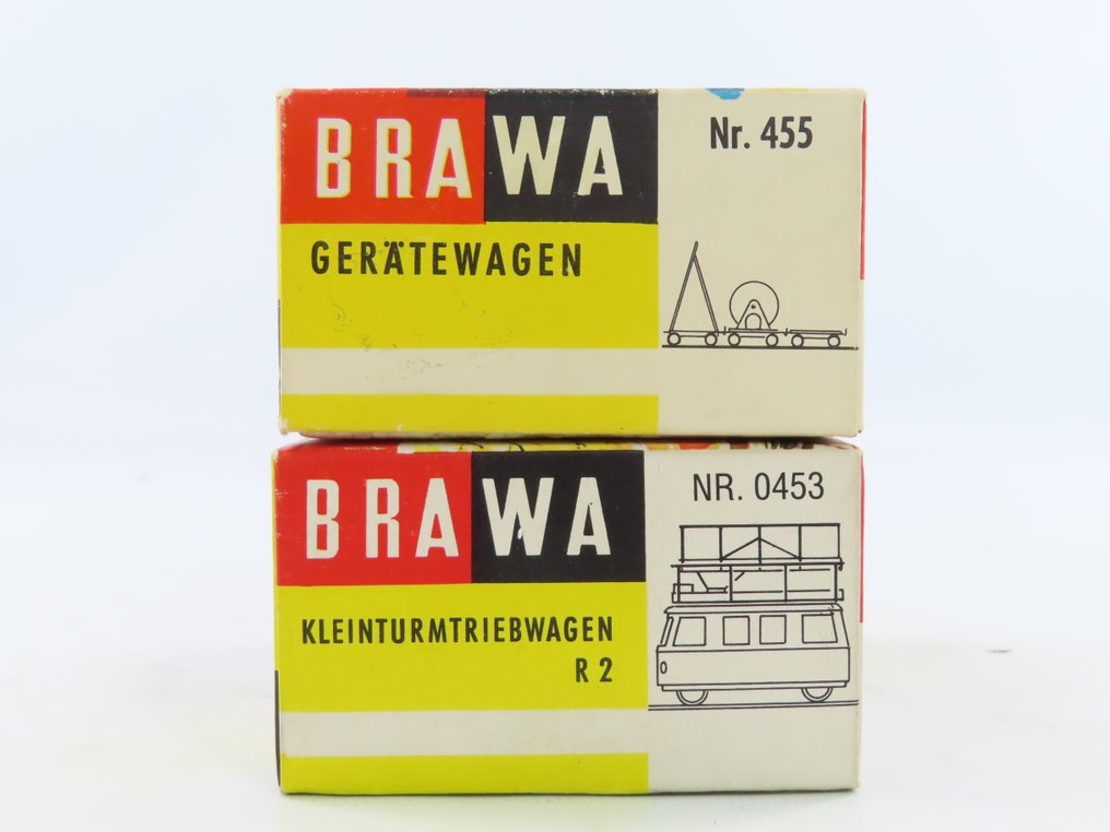 Brawa H0 - 0453/455 - Modelltog jernbanevogn (2) - Klv Kleinturmtriebwagen med 3 tilhengere. - DB #3.2