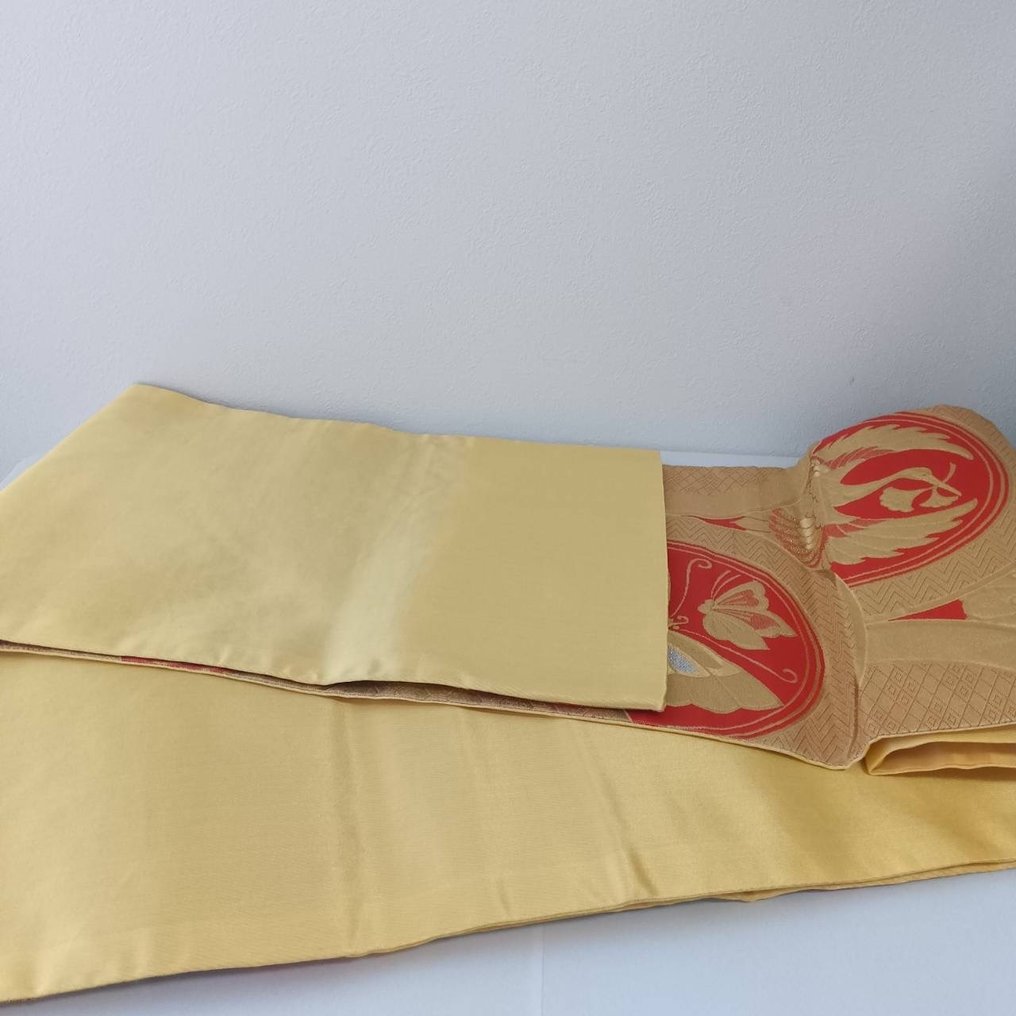 优雅的日本 obi、kimono、金色、复古、独一无二、漂亮 - 棉 - 日本 - Heisei period (1989-present) #1.0