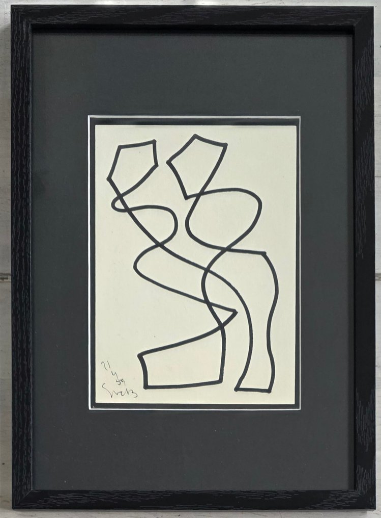 Siep Van Den Berg (1913-1998) - Tango - one line drawing = Abstracte compositie #3.2