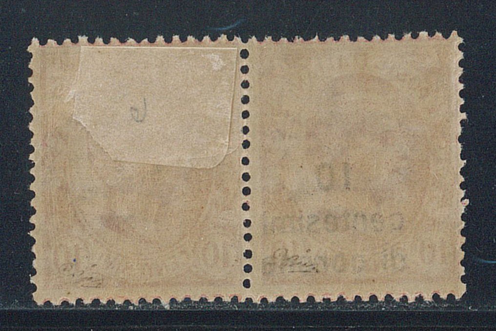Italie - Dalmatie, Trento & Trieste - 10 c. n. 3aa : paire horizontale, la seconde sans surimpression. #1.0