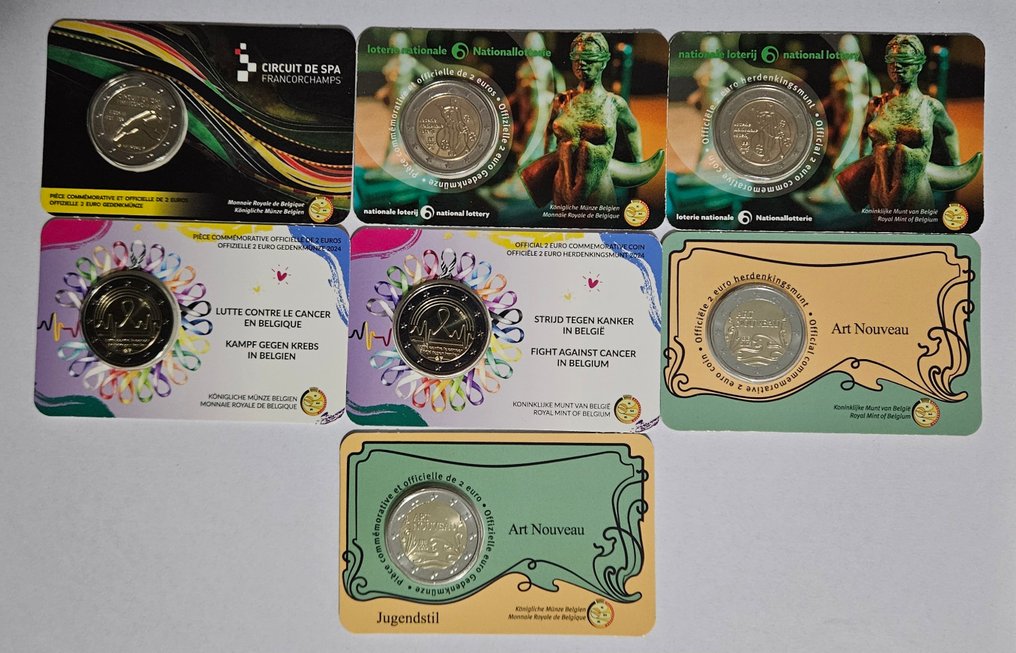 België. 2 Euro 2023/2025 (7 coincards)  (Zonder minimumprijs) #1.0