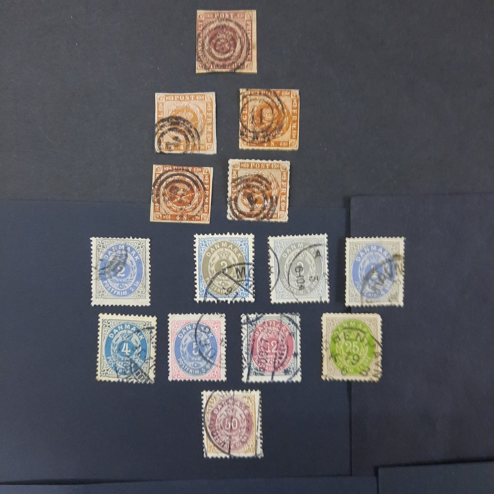 Danimarca 1853/1875 - Piccola collezione di francobolli di Danimarca 1853-1875 - Michel 2018 #1.0