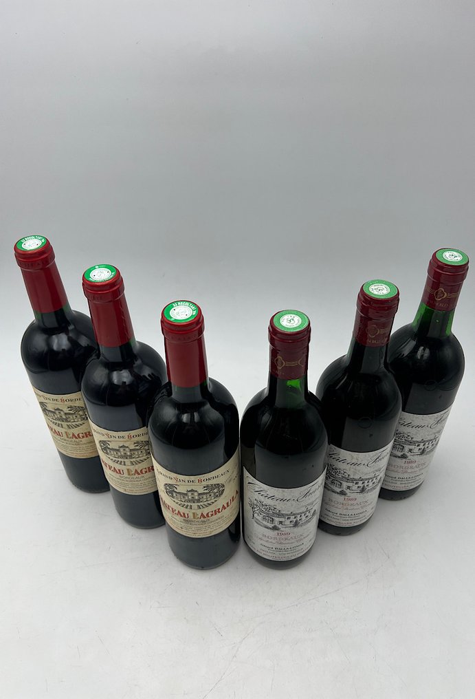 1989 x 3 Château Faurie & 2004 x 3 Château Lagraula - Burdeos - 6 Botellas (0,75 L) #1.0