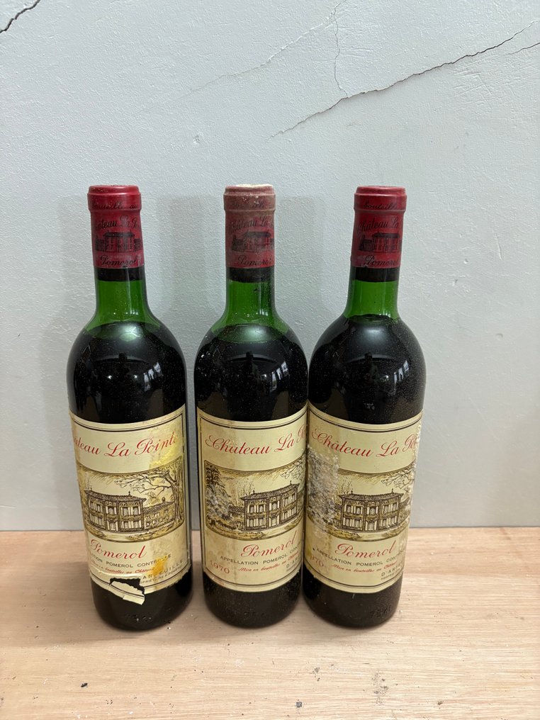 1970 Chateau La Pointe - Pomerol - 3 Flaskor (0,75L) #1.0