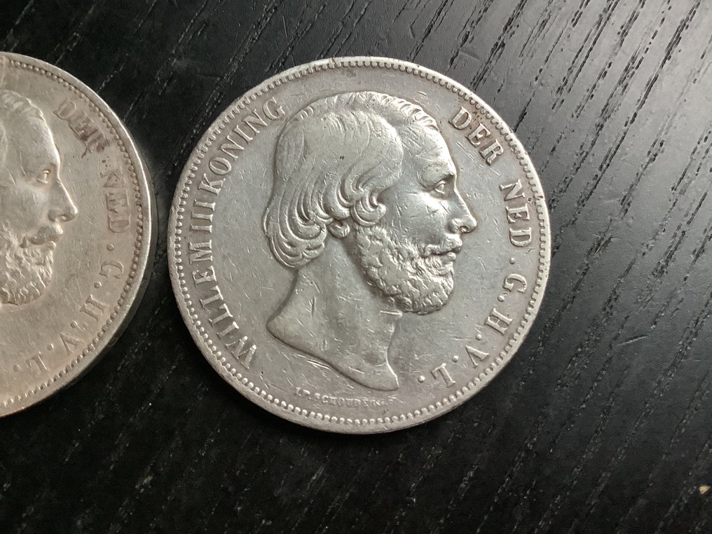 Ολλανδία. Willem III. 2 1/2 Gulden 1860-1861  (χωρίς τιμή ασφαλείας) #2.1