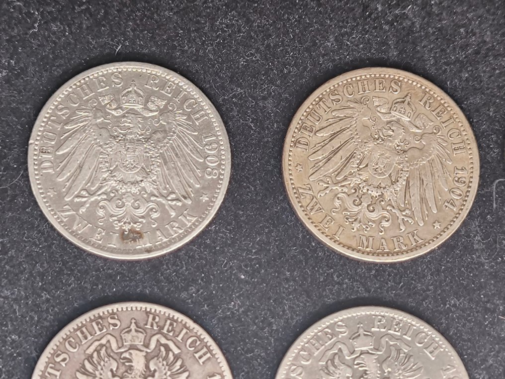 Germany, Empire 2 Mark 6x 1876/1908  (No reserve price) #2.1