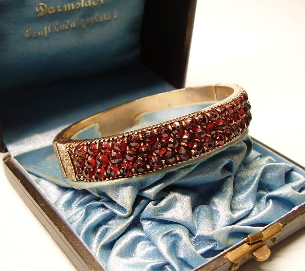 No reserve price - Bracelet Silver, Gold-plated -  30.00ct. tw. Garnet - Böhm. Work from around 1850/60 #4.3
